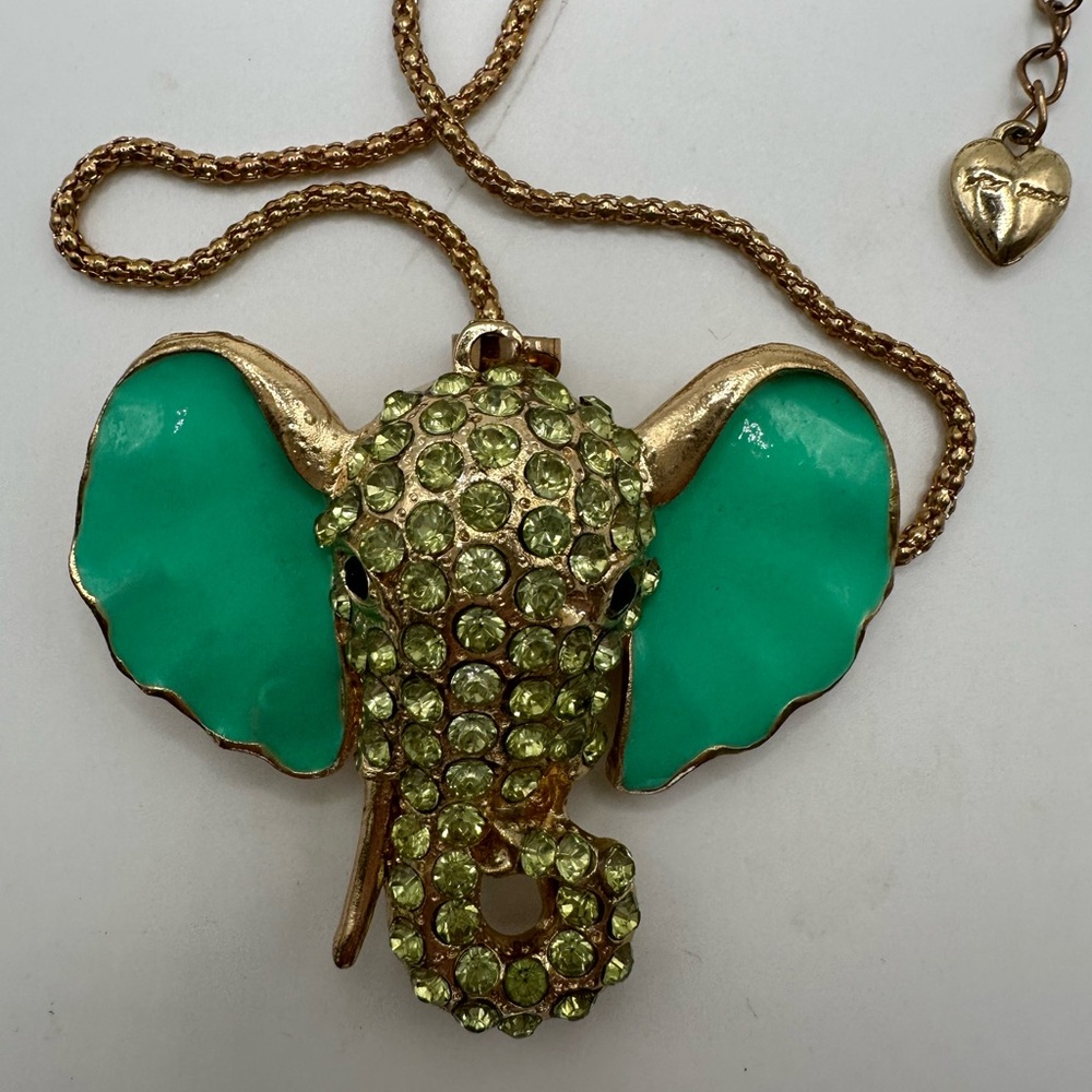 Betsey Johnson Elephant Pendant Necklace